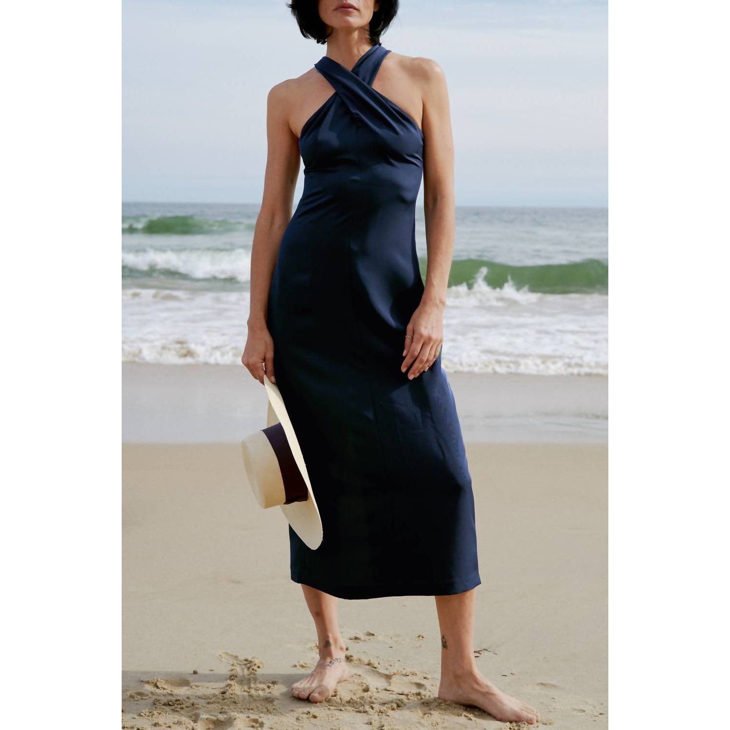 New Kallmeyer Crossneck Dress In Midnight